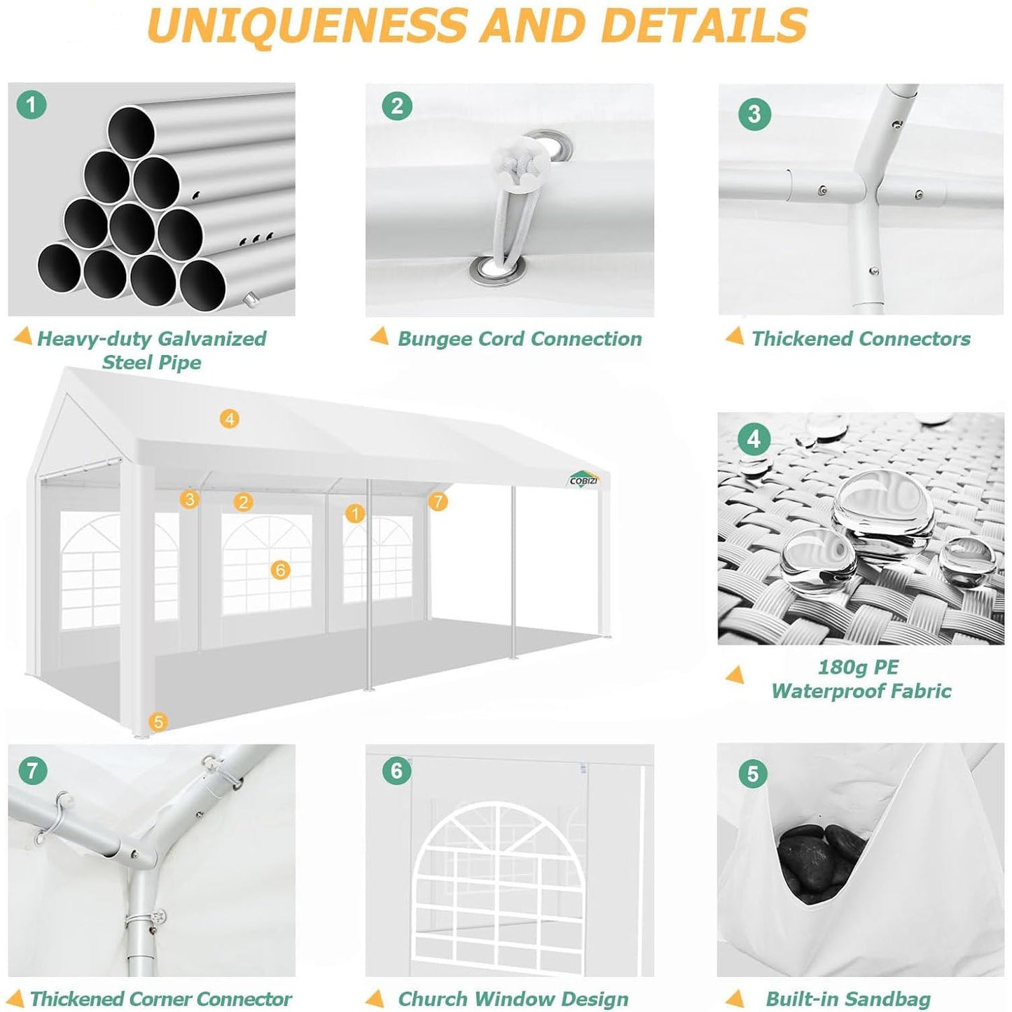 10'x20' Party Wedding Tent with 6 Sidewalls