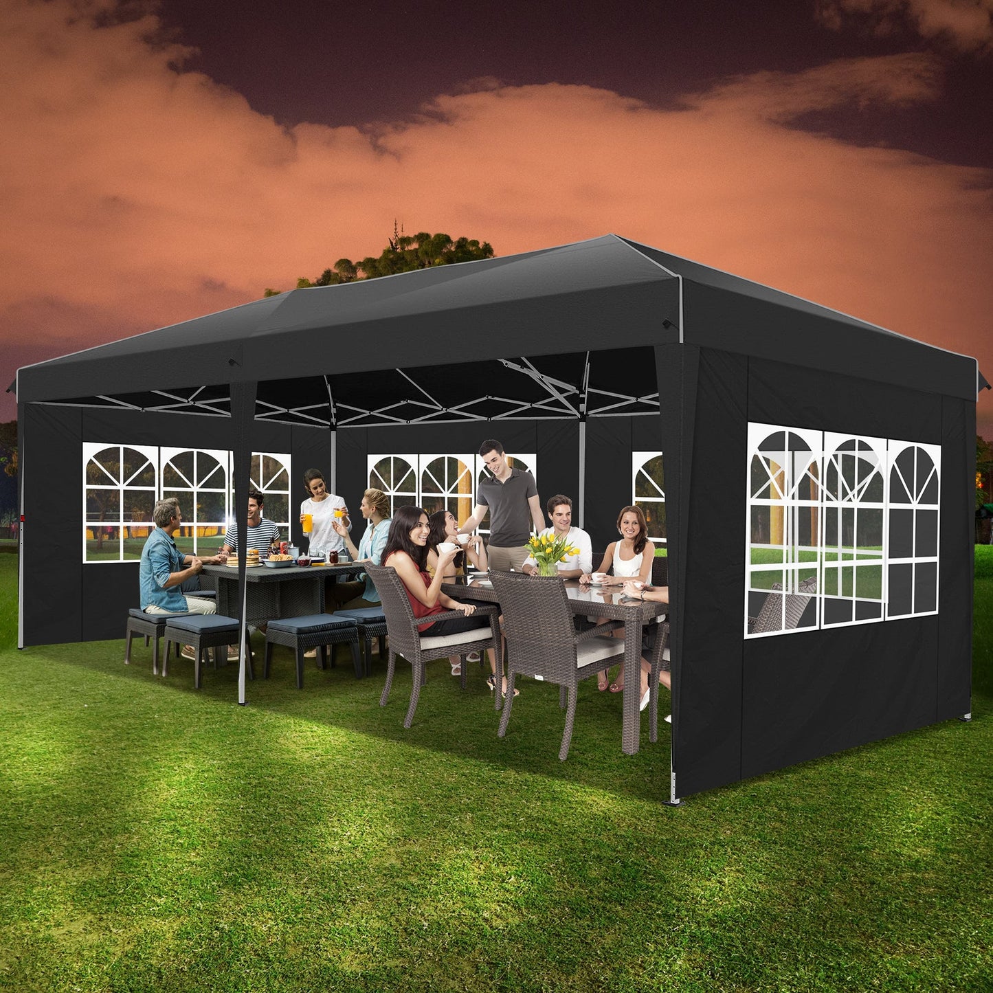 10x20 Pop Up Canopy with Sidewalls,Easy Up Canopy Tent