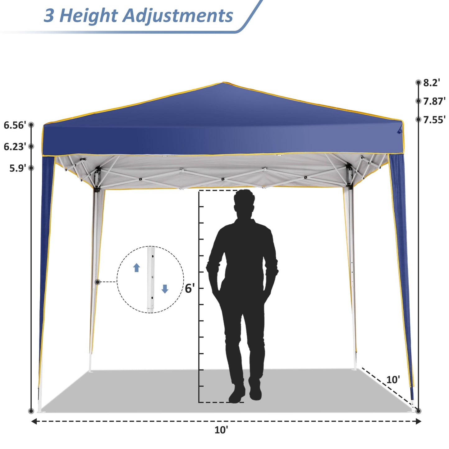 JUSTTENT Pop up Canopy Tent 10x10 Commercial Instant Canopy