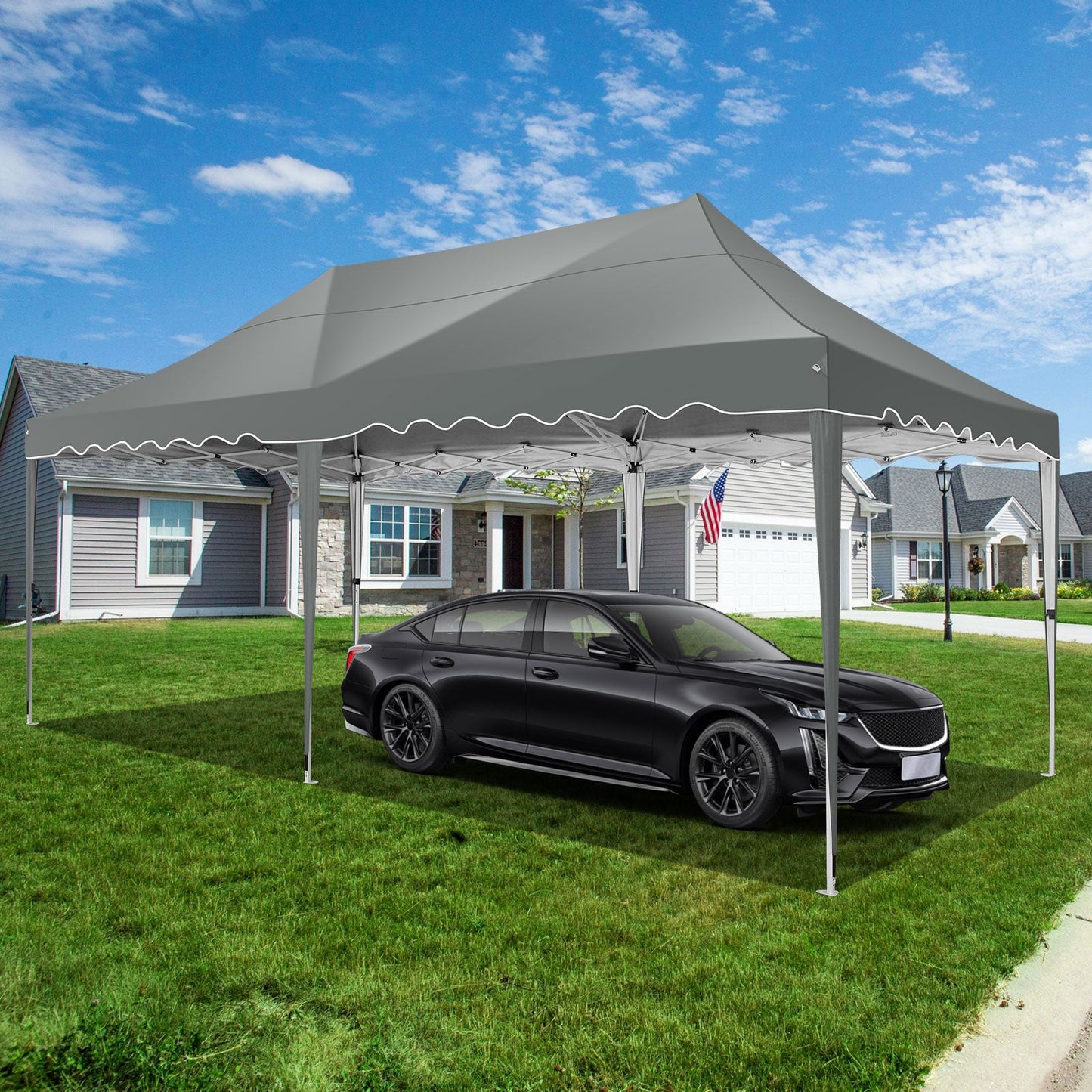 JUSTTENT 10x20 Pop up Canopy Tent Commercial Instant Canopy with 6 Sidewalls
