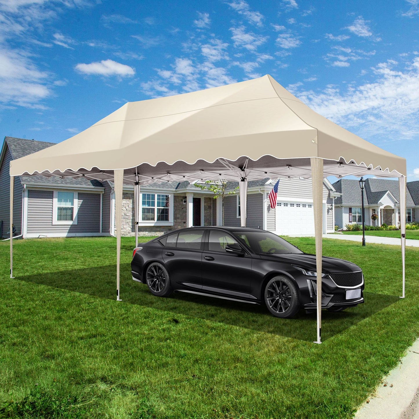 JUSTTENT 10x20 Pop up Canopy Tent Commercial Instant Canopy with 6 Sidewalls