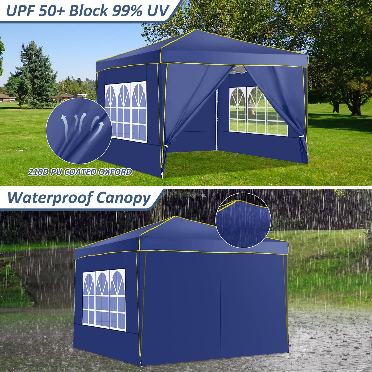 JUSTTENT Pop up Canopy Tent 10x10 Commercial Instant Canopy
