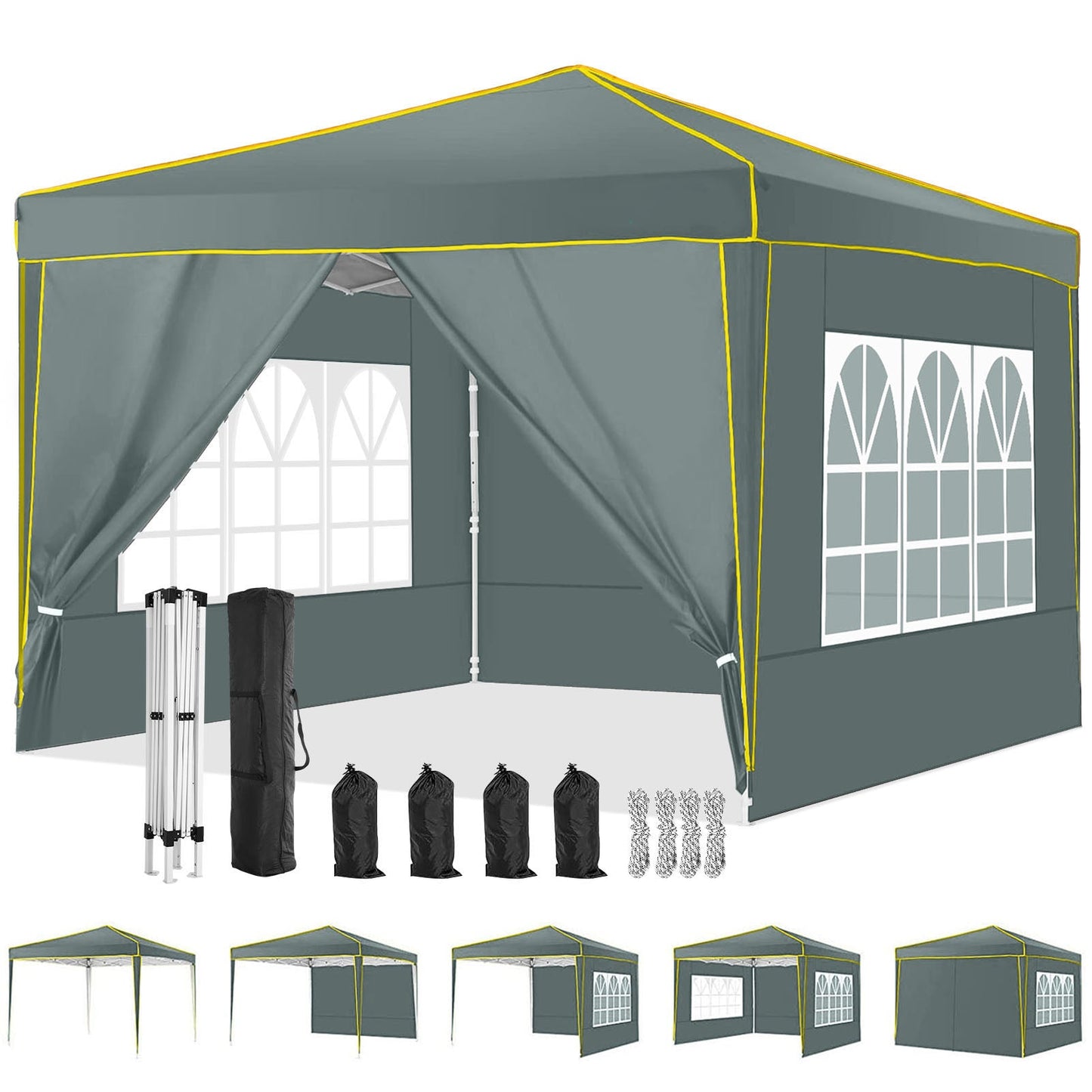 JUSTTENT Pop up Canopy Tent 10x10 Commercial Instant Canopy