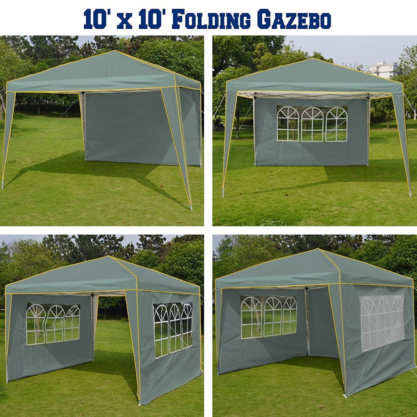 JUSTTENT Pop up Canopy Tent 10x10 Commercial Instant Canopy