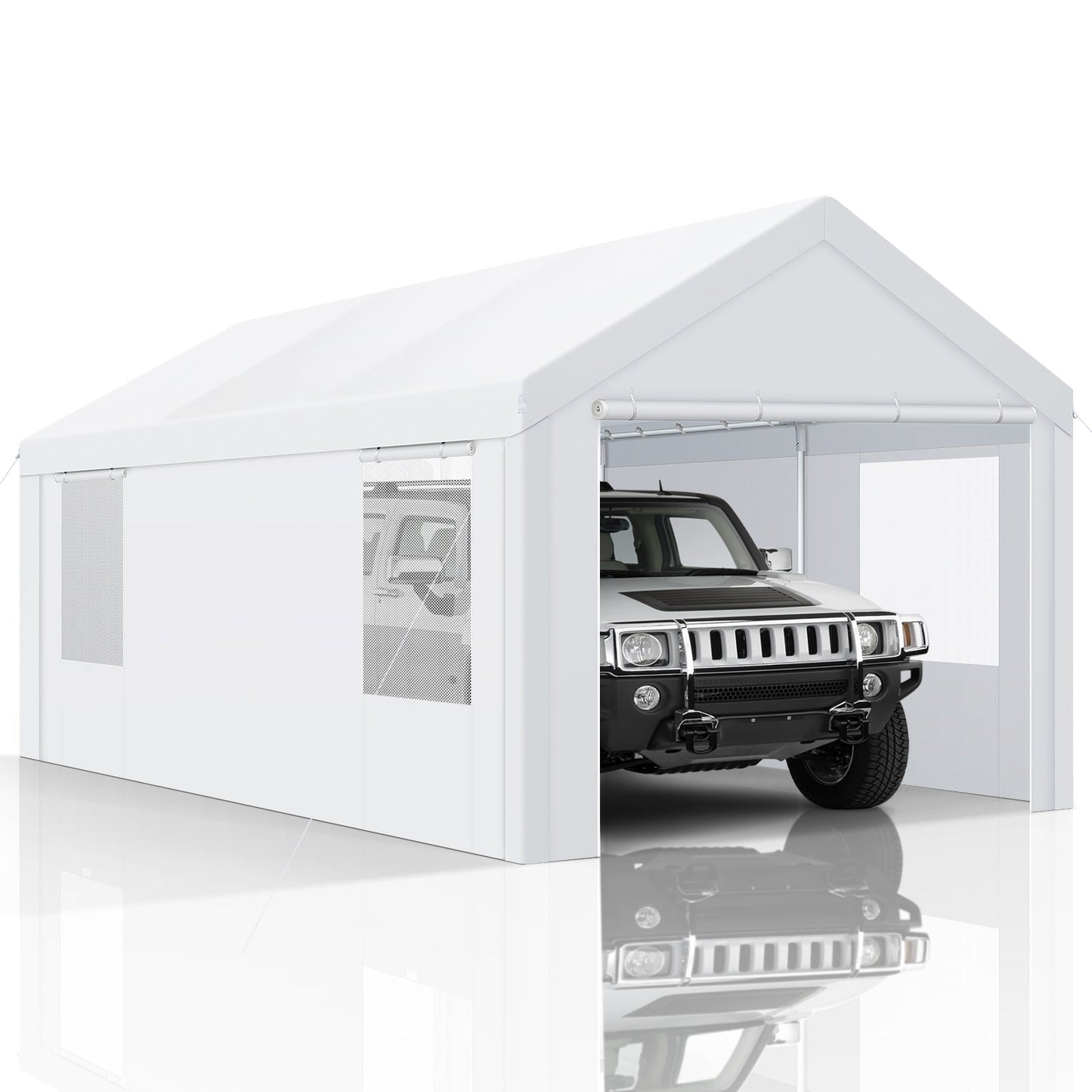 10'x20' Large Heavy Duty Carport Canopy with Roll-up Windows