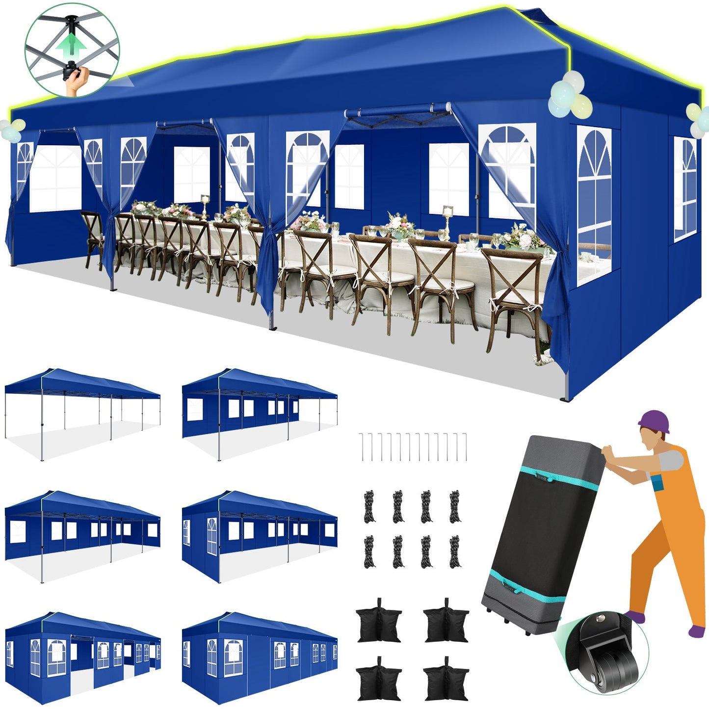 10x30 One Push Setup Glow Party Tent