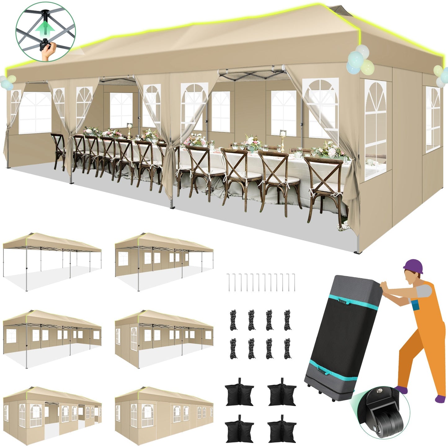 10x30 One Push Setup Glow Party Tent