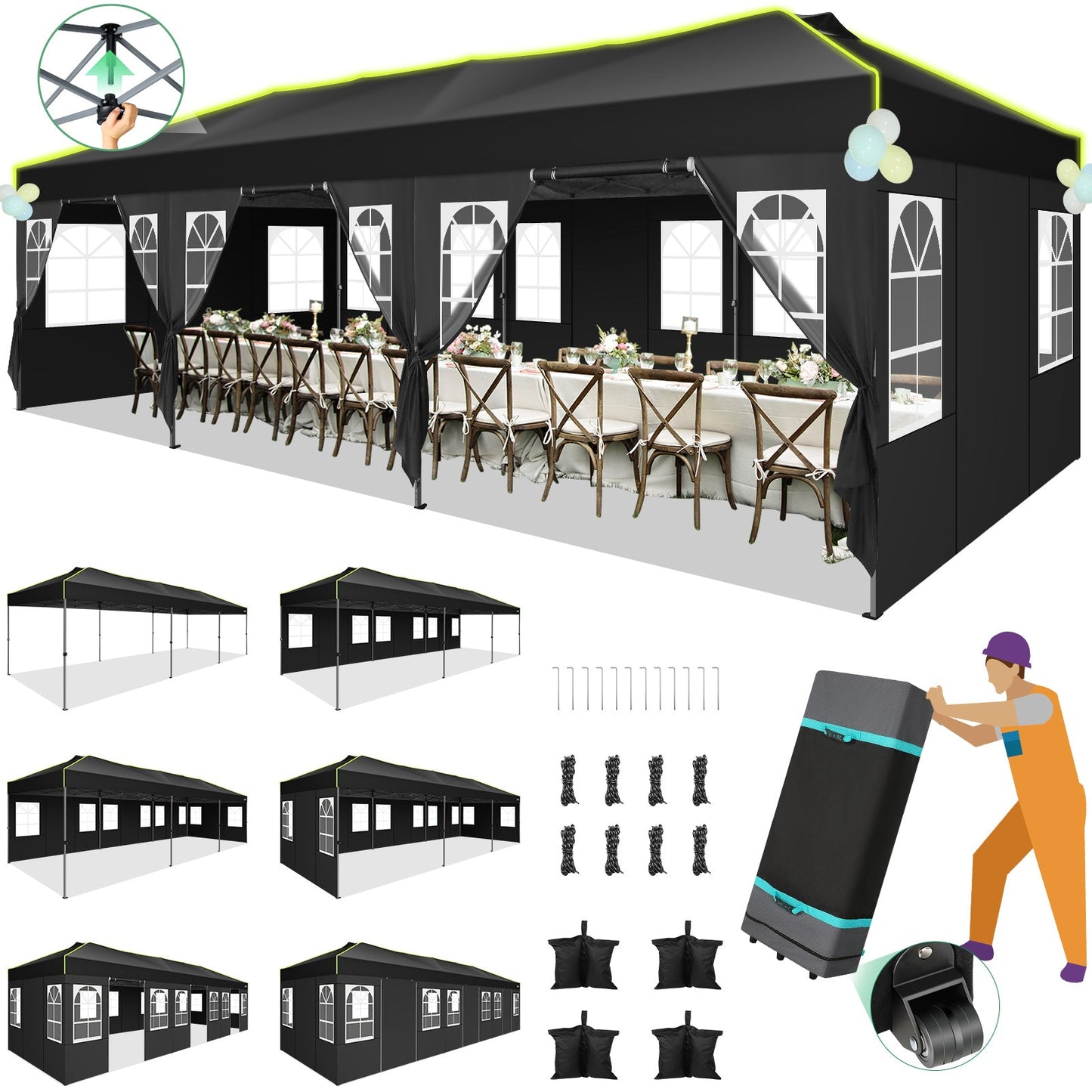 10x30 One Push Setup Glow Party Tent