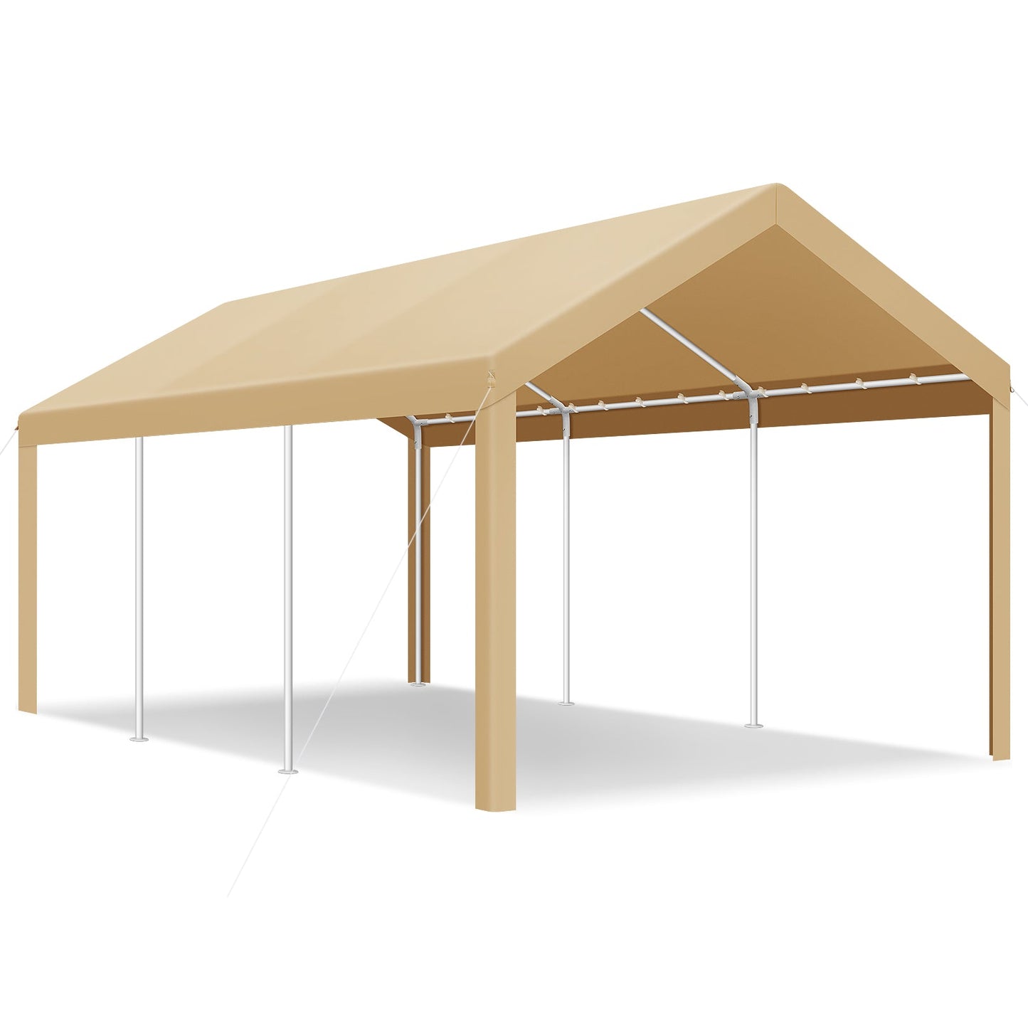 Portable Garage Metal Steel Frame & Polyester Top Carport Shelter for Outdoor Truck Boat