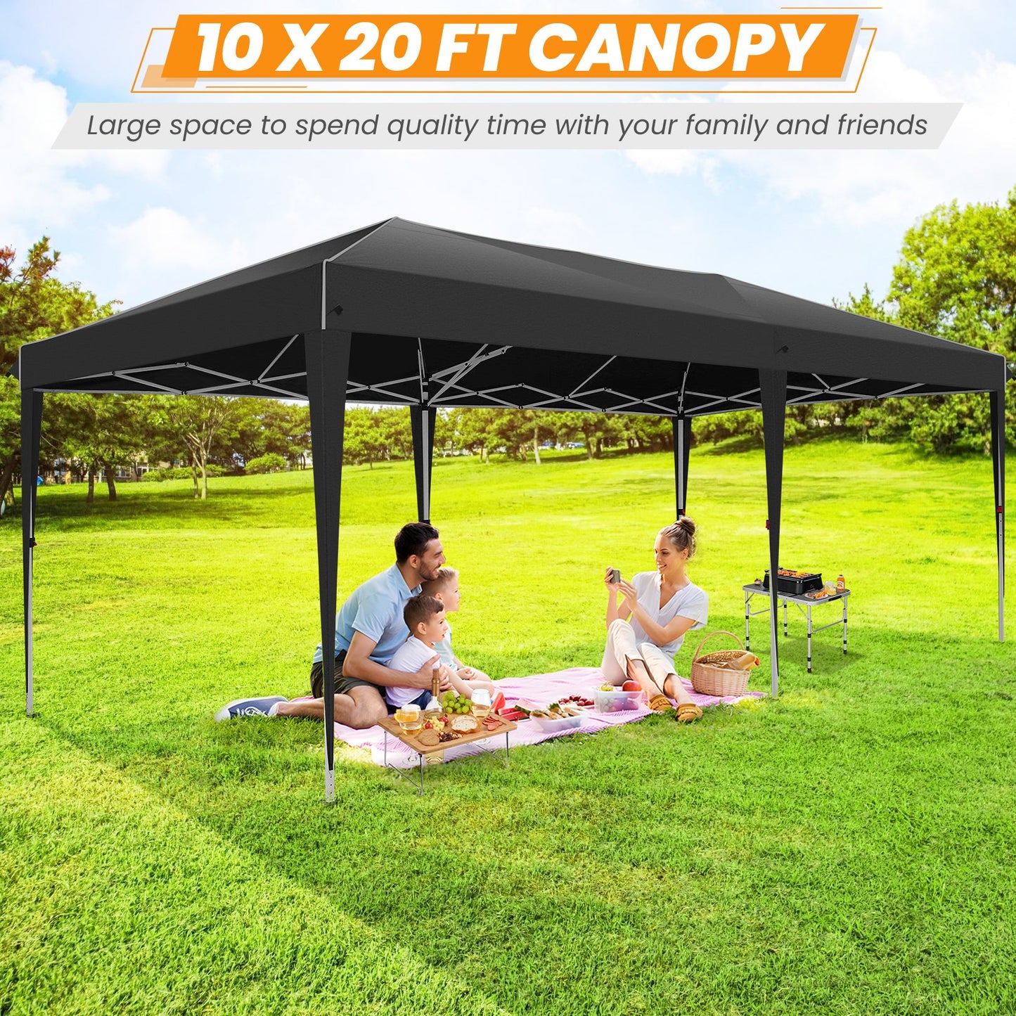 10x20 Pop Up Canopy with Sidewalls,Easy Up Canopy Tent