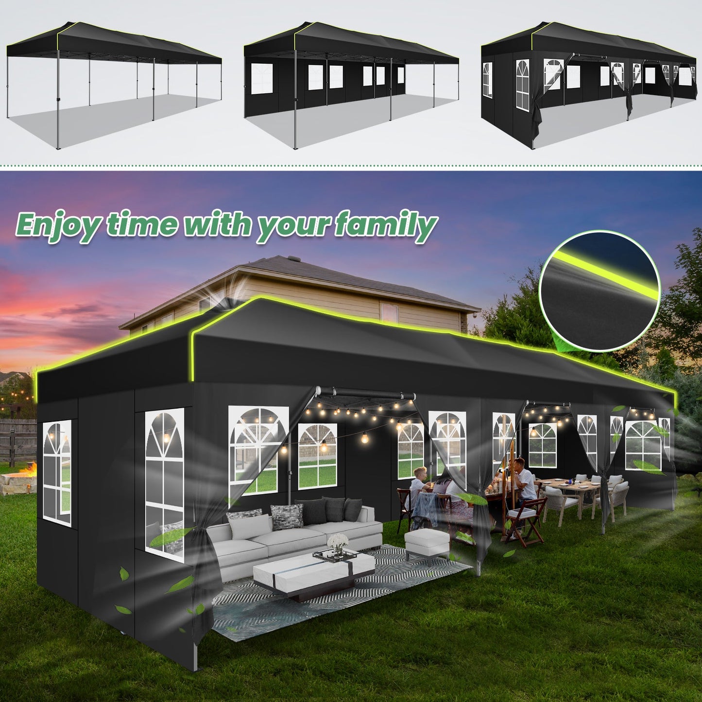 10x30 One Push Setup Glow Party Tent