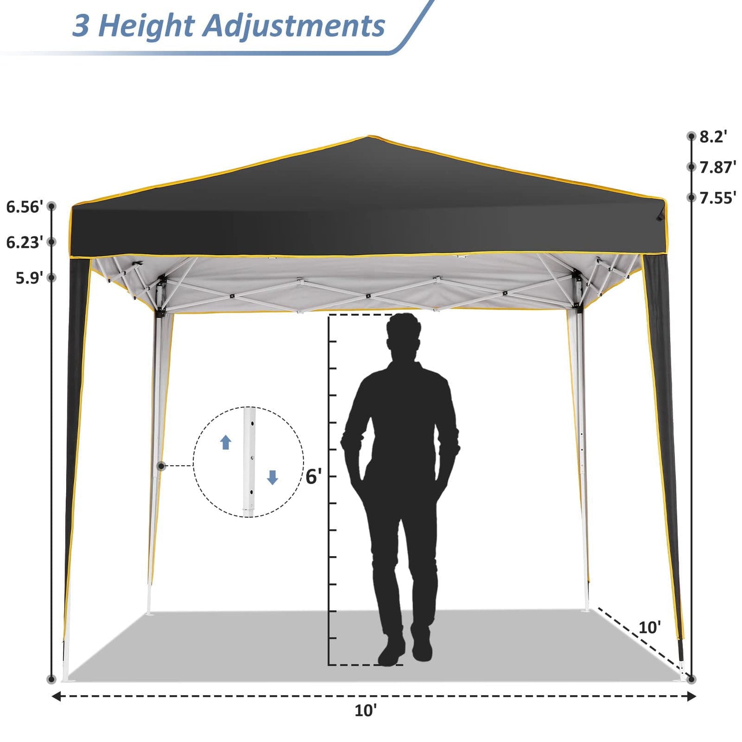 JUSTTENT Pop up Canopy Tent 10x10 Commercial Instant Canopy
