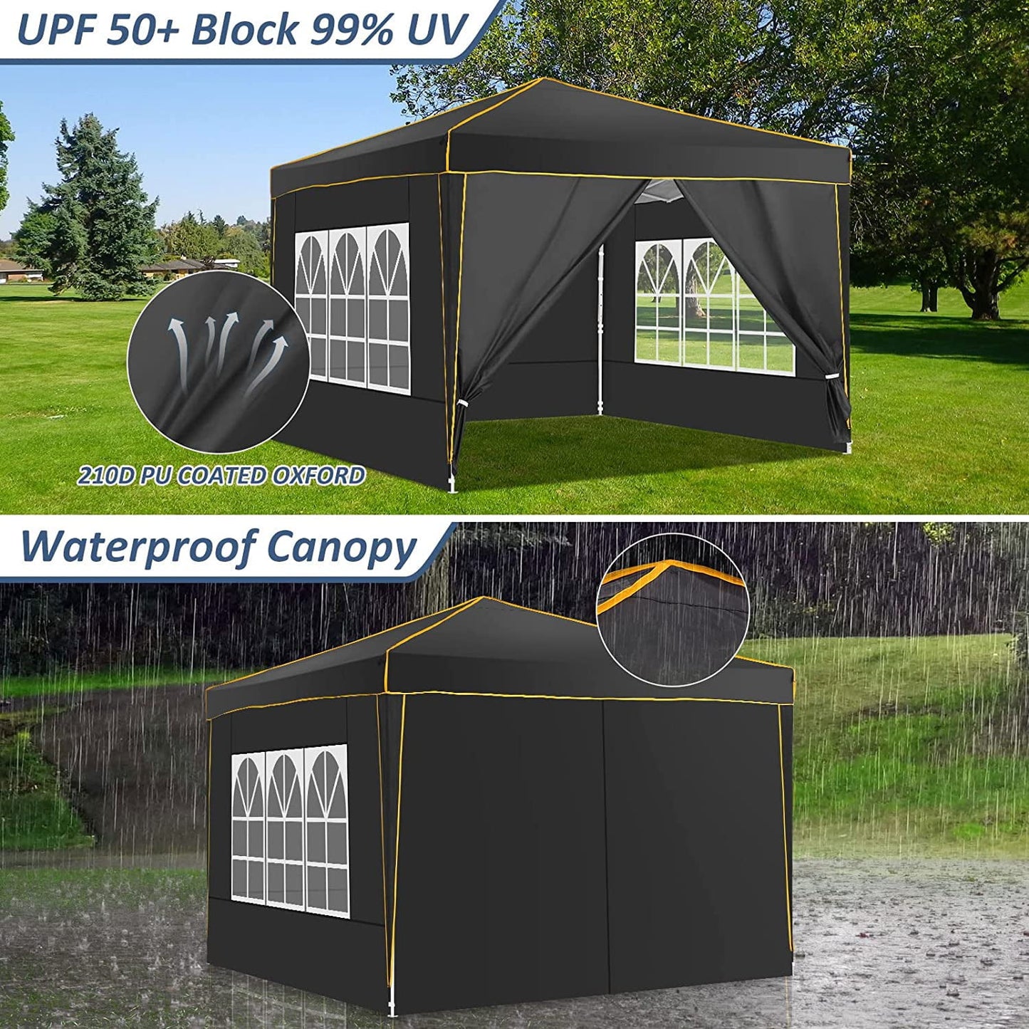 JUSTTENT Pop up Canopy Tent 10x10 Commercial Instant Canopy