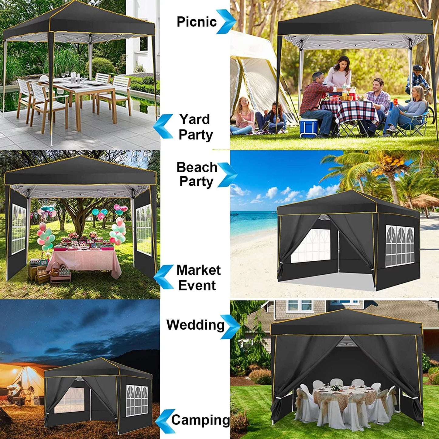 JUSTTENT Pop up Canopy Tent 10x10 Commercial Instant Canopy