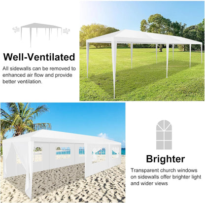 Party Tent 10x30 Canopy Tents for Parties with 8 Removable Sidewalls