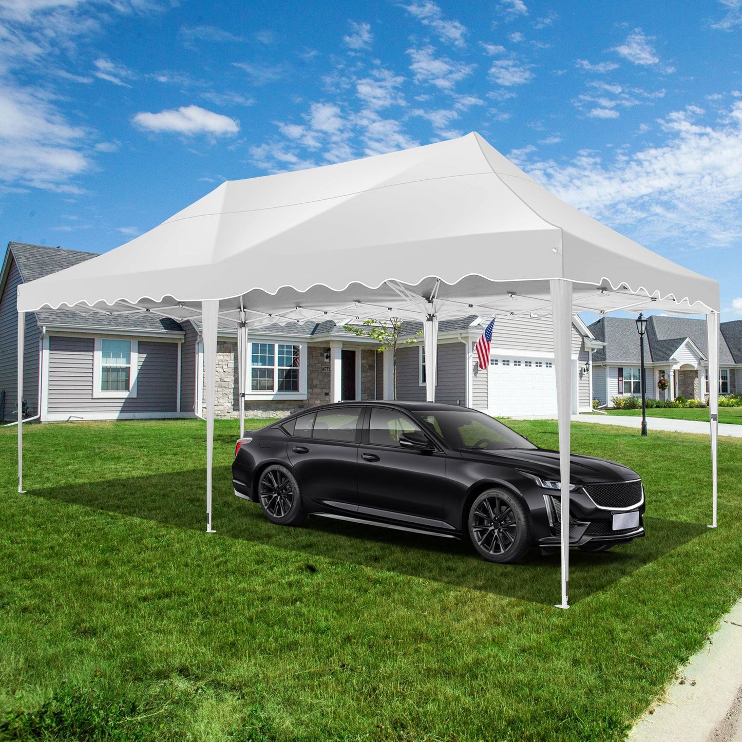 JUSTTENT 10x20 Pop up Canopy Tent Commercial Instant Canopy with 6 Sidewalls