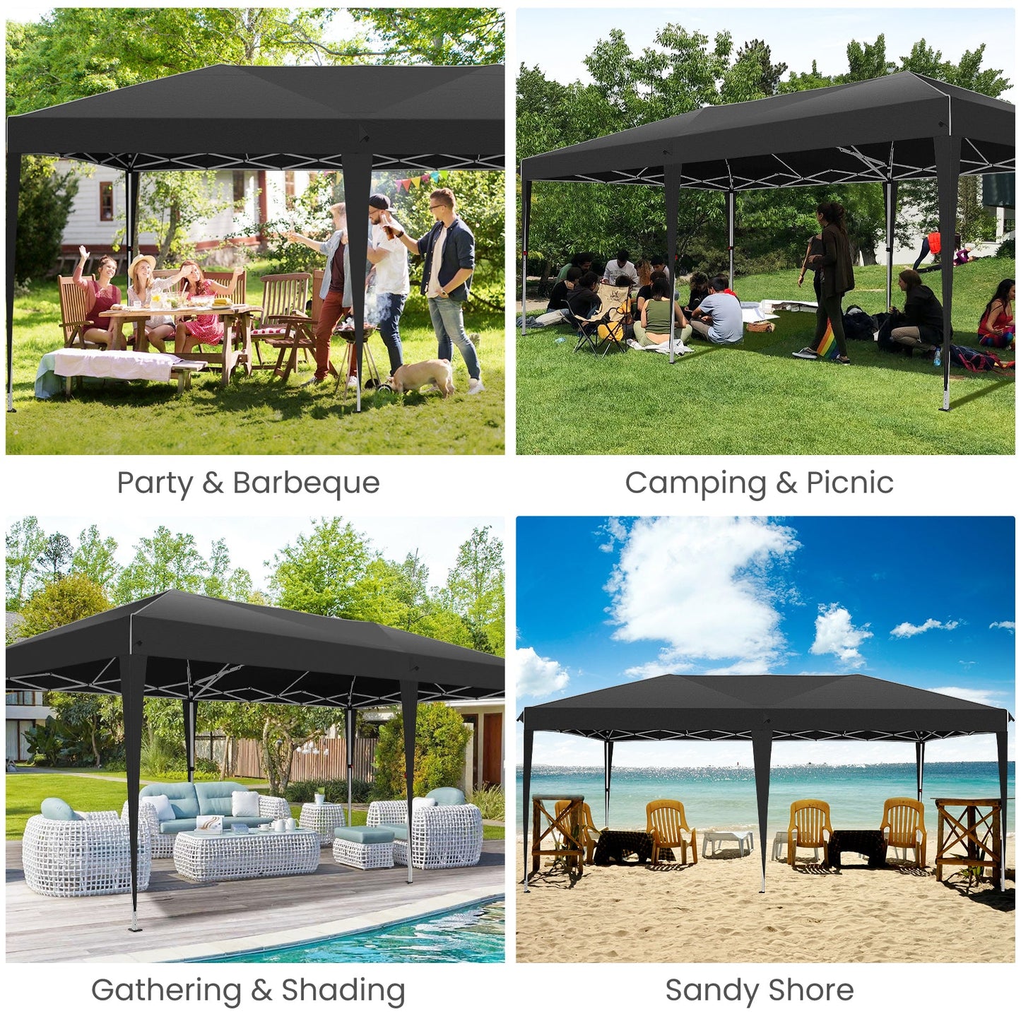 JUST TENT 10x20 Pop Up Easy Up Canopy Tent
