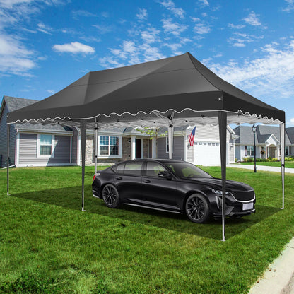 JUSTTENT 10x20 Pop up Canopy Tent Commercial Instant Canopy with 6 Sidewalls