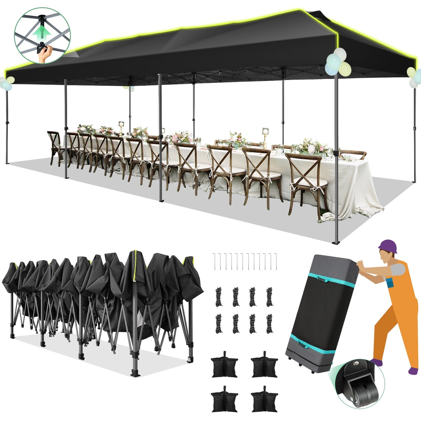 10x30  One Push Setup Glow Party Tent