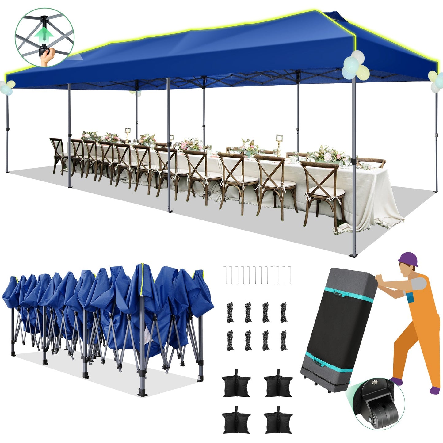 10x30  One Push Setup Glow Party Tent