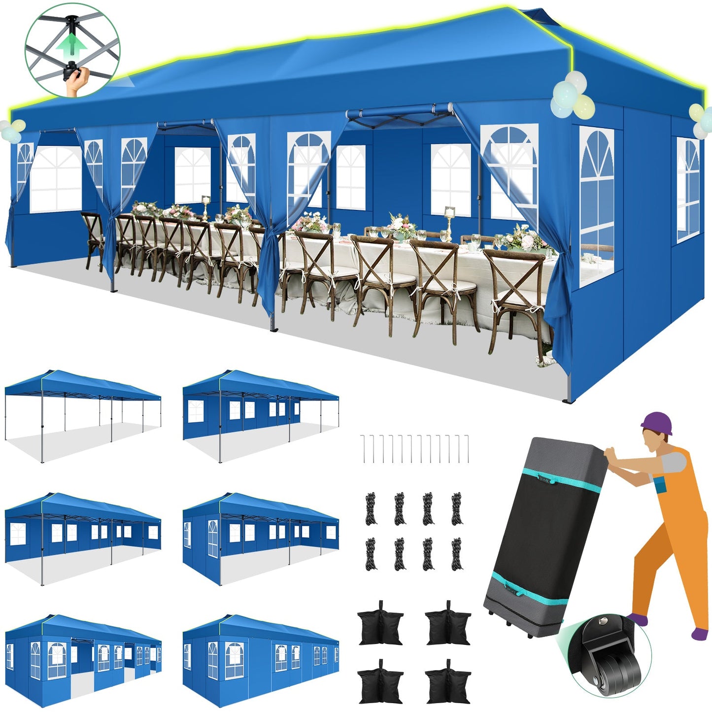 10x30  One Push Setup Glow Party Tent