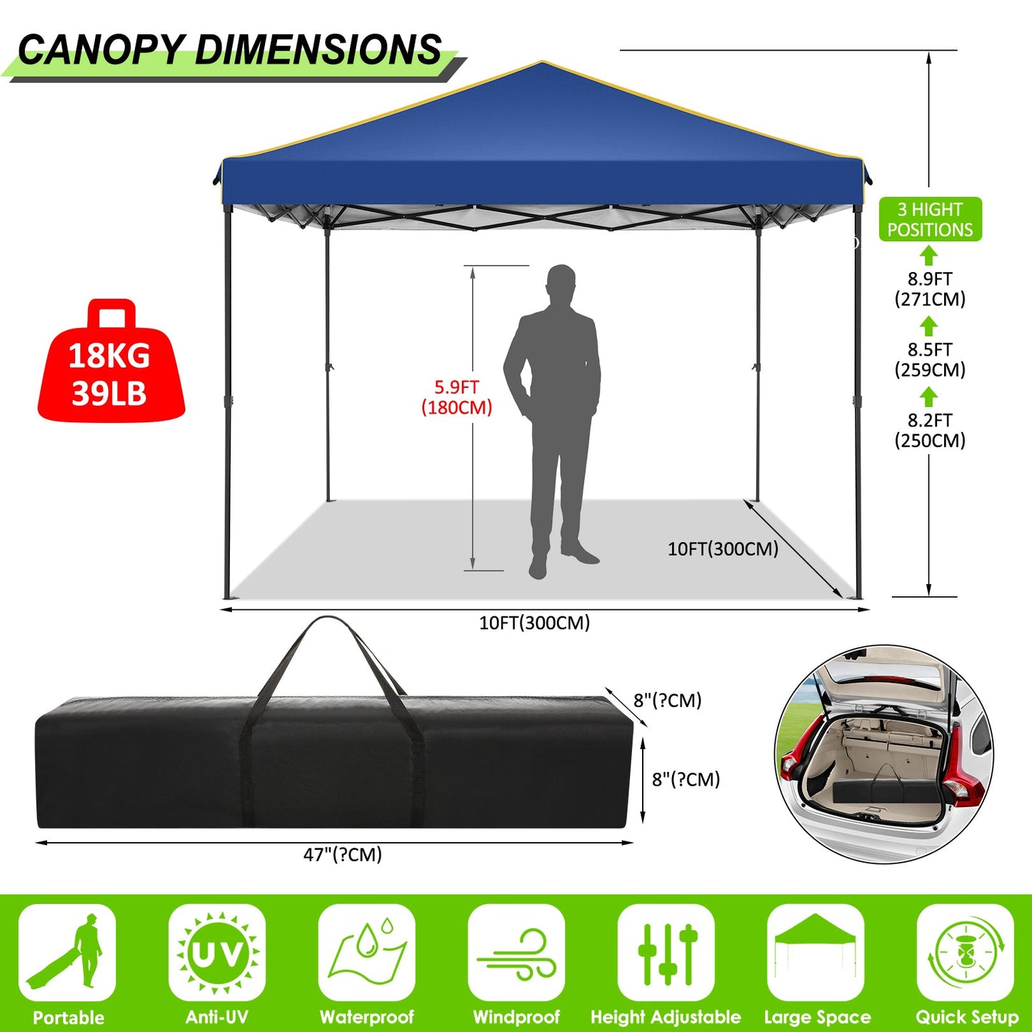 10' x 10' Outdoor Canopy Party Tent