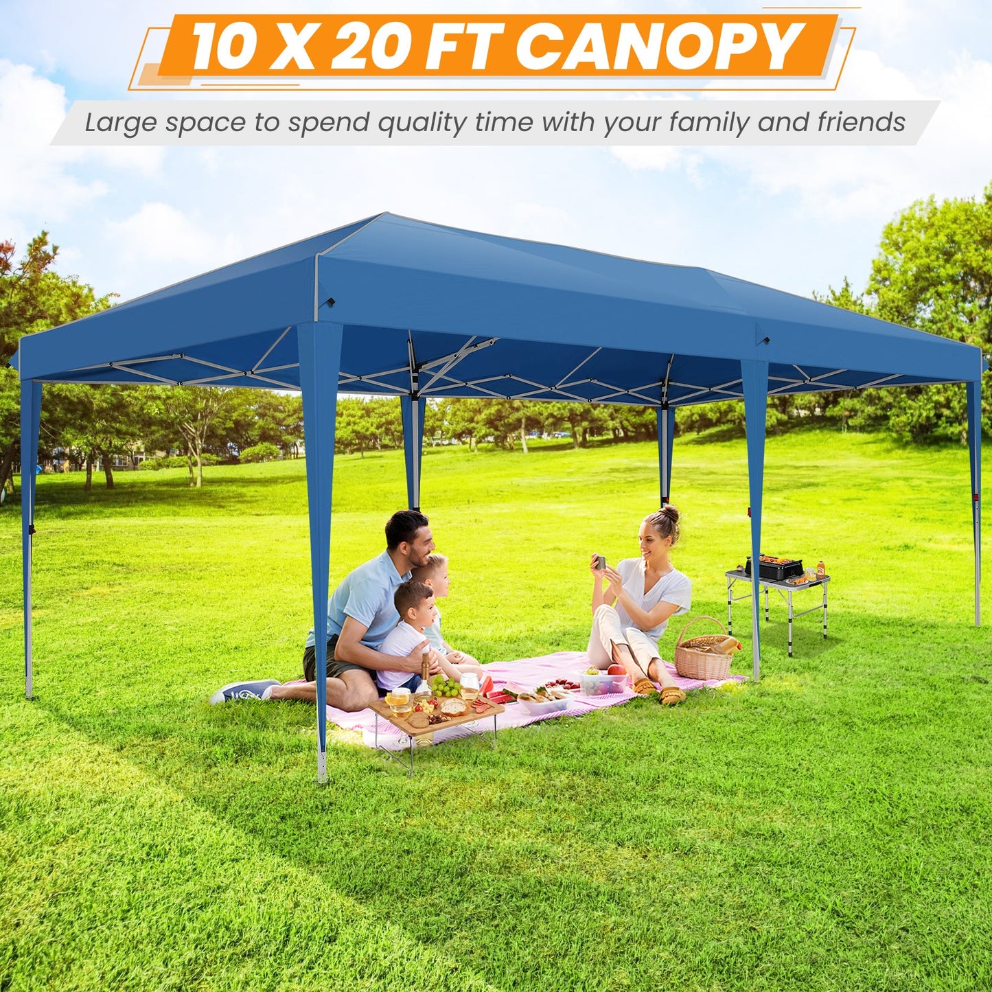 Pop Up Canopy Tent for Backyard,10x20 Canopy with 6 Removable Sidewalls
