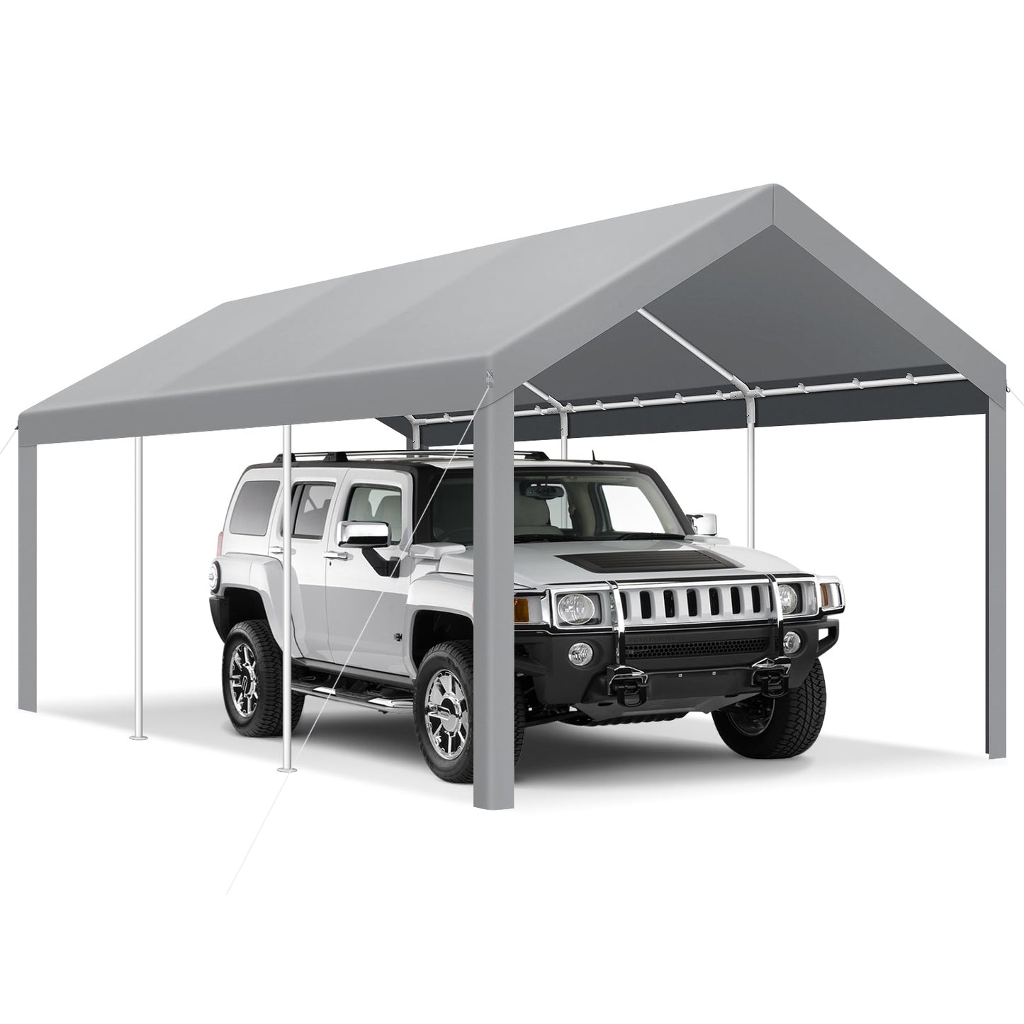 Portable Garage Metal Steel Frame & Polyester Top Carport Shelter for Outdoor Truck Boat