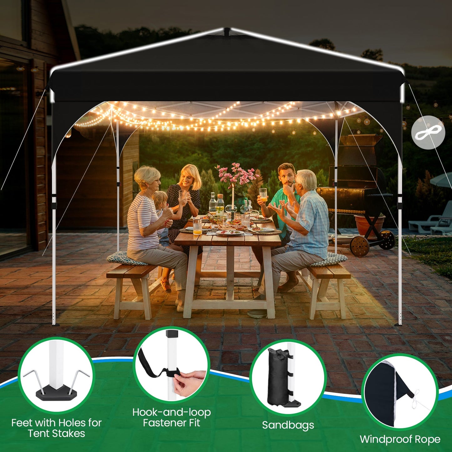 10x10 Party Tents with One Push Central Button Air Vent Tent