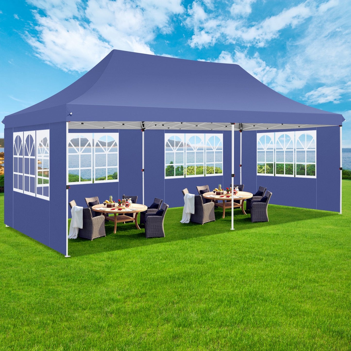 10'x20' Pop up Canopy Tent with 6 Removable Sidewalls