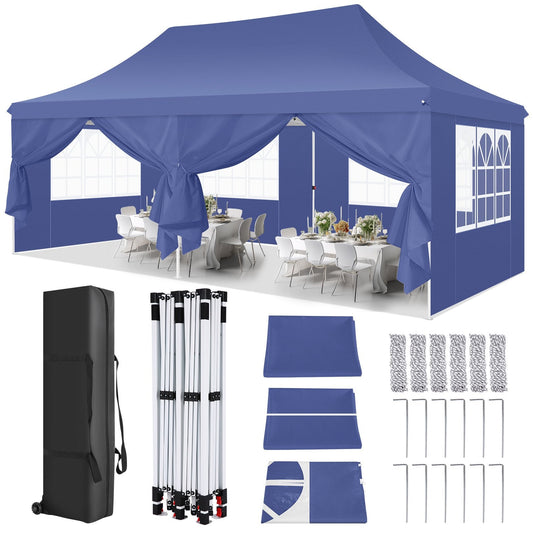 10'x20' Pop up Canopy Tent with 6 Removable Sidewalls
