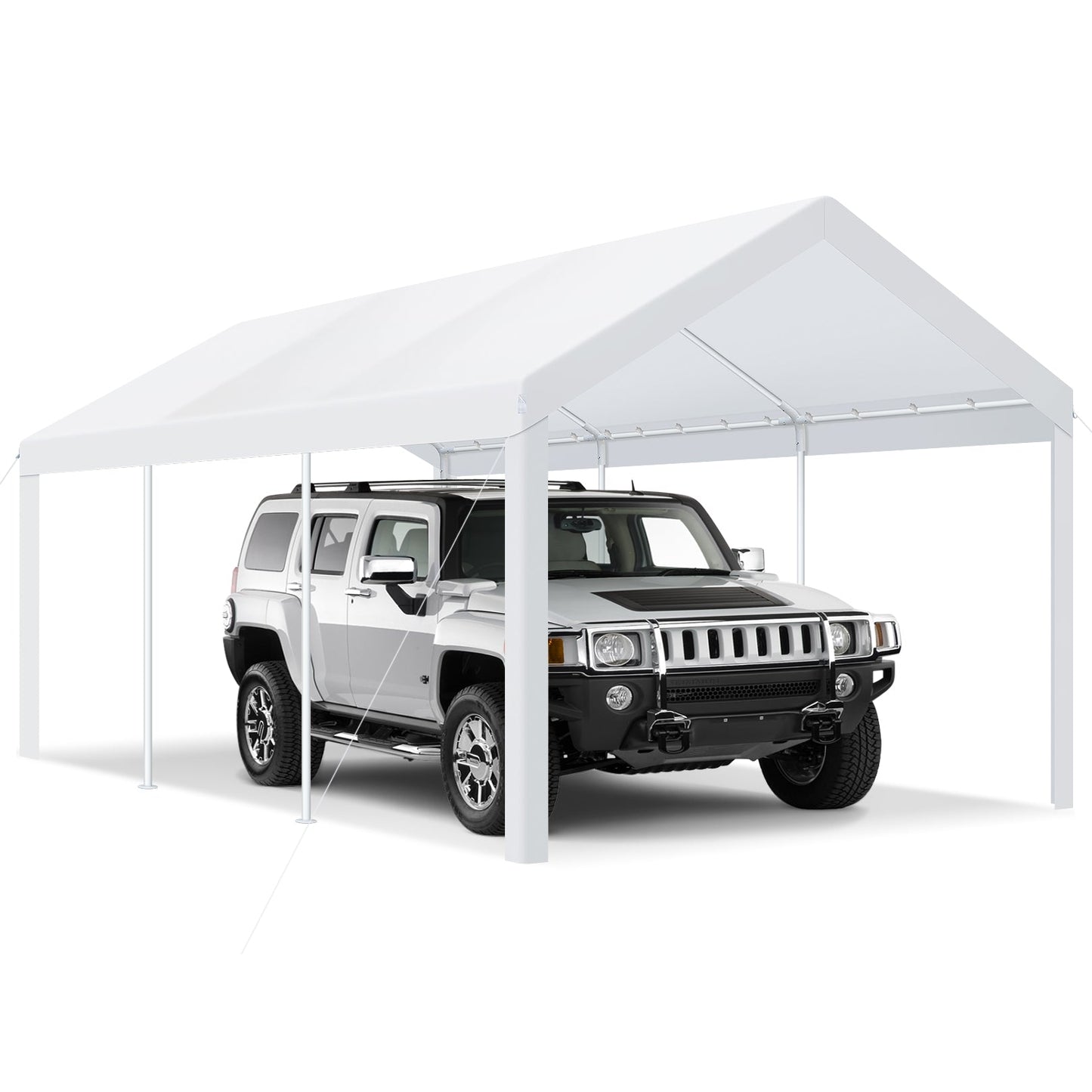 Portable Garage Metal Steel Frame & Polyester Top Carport Shelter for Outdoor Truck Boat