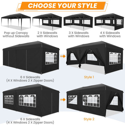10x20 Pop Up Canopy with Sidewalls,Easy Up Canopy Tent