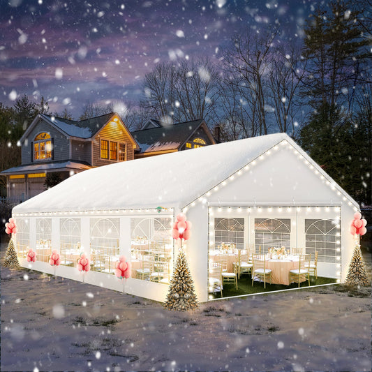16'x32' Heavy Duty Party Tent with 8 Roll-up Removable Sidewalls