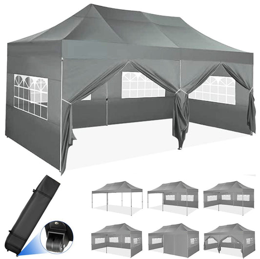 JUSTTENT 10x20 Pop up Heavy Duty Canopy with 6 Sidewalls
