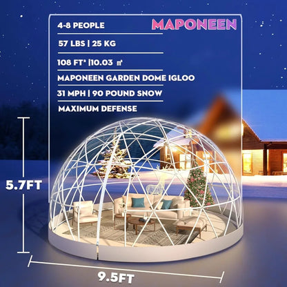 9.7FT/2.9MFT Geodesic Garden Dome lgloo Tent