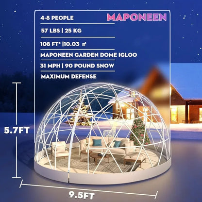 9.7FT/2.9MFT Geodesic Garden Dome lgloo Tent