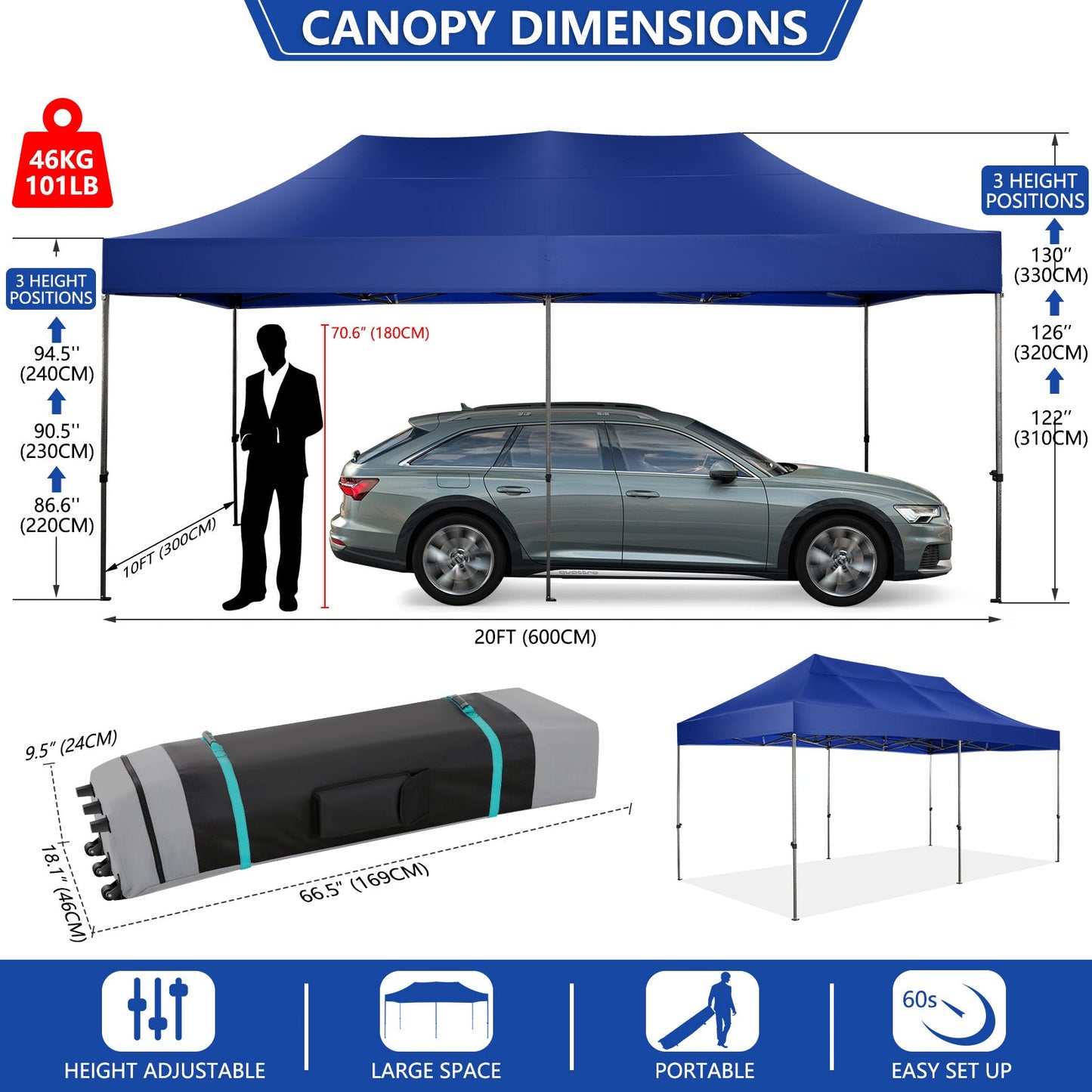 10' x 20' Canopy EZ Pop Up Party Tent