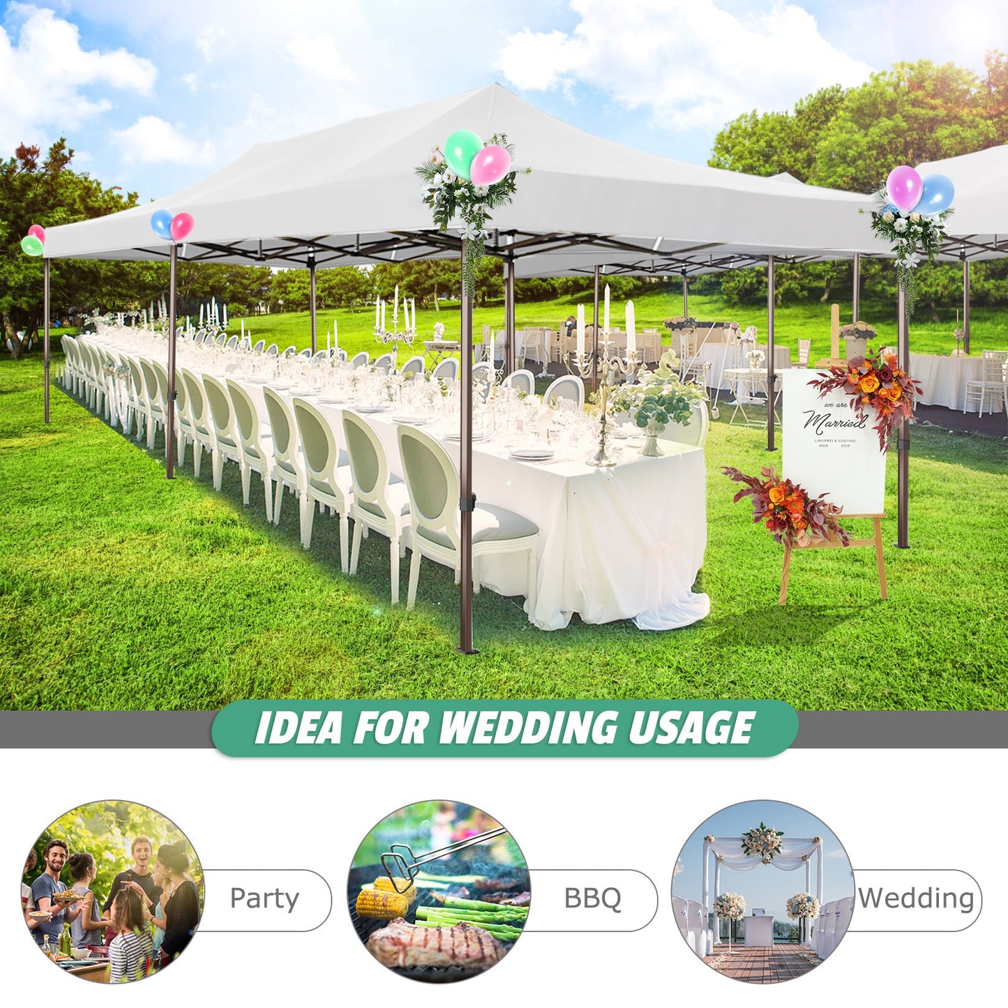 JUSTTENT Pop up Canopy Tent 10x10 Commercial Instant Canopy
