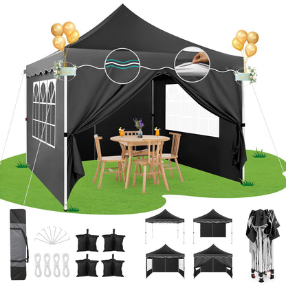 10x10 Pop Up Canopy Tent for Parties with 4 Sandbags