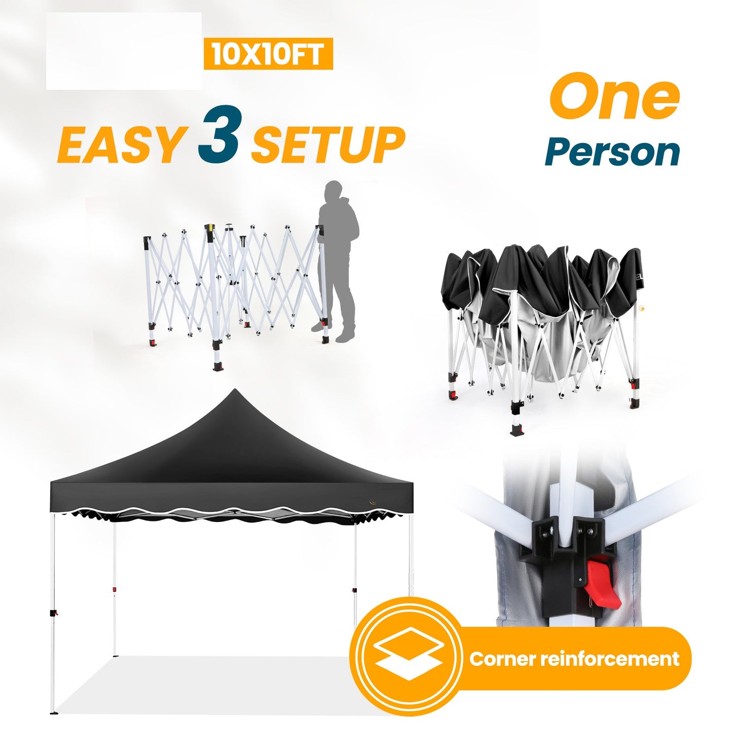 10x10 Pop Up Canopy Tent for Parties with 4 Sandbags