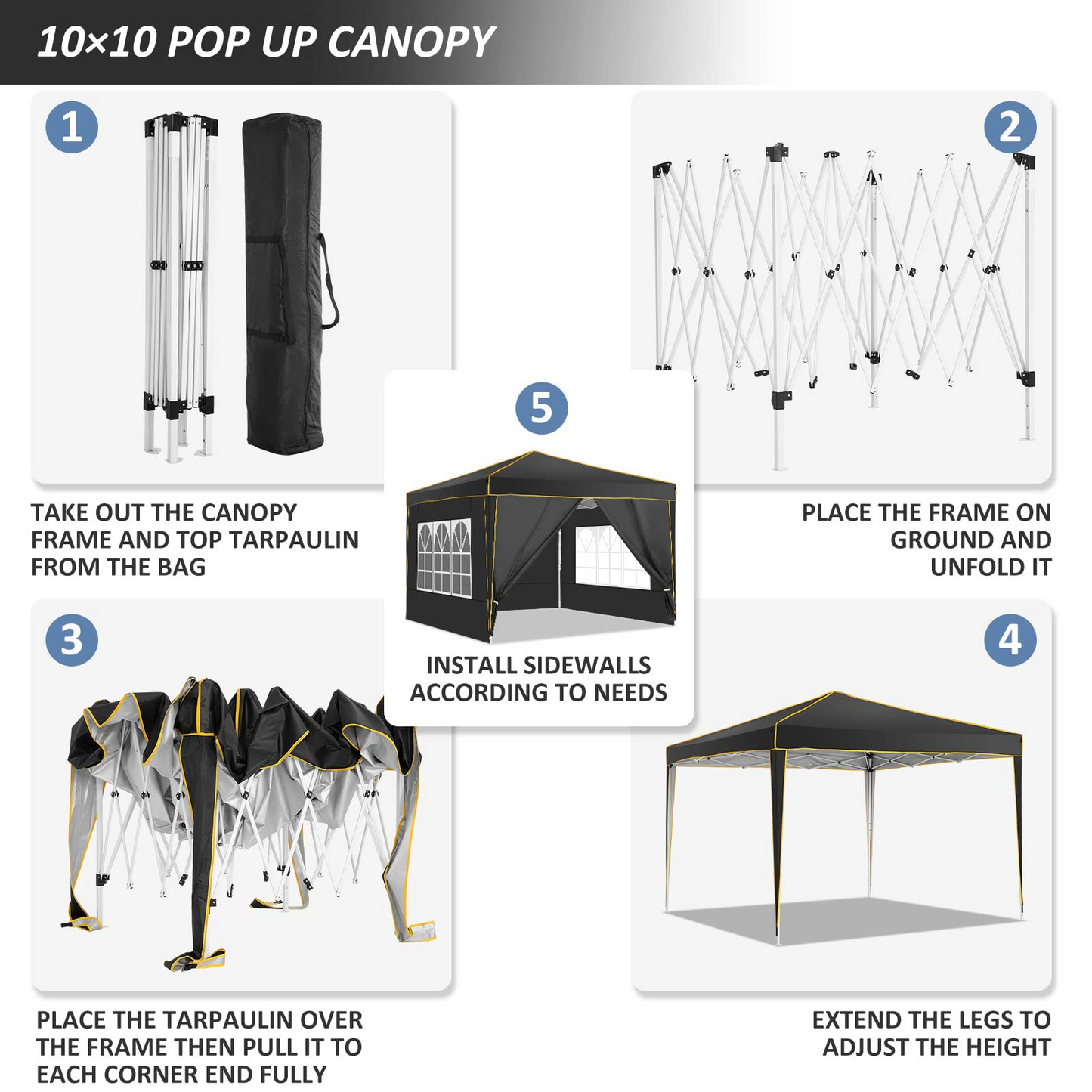 JUSTTENT 10'x10' Outdoor Pop Up Canopy Tent